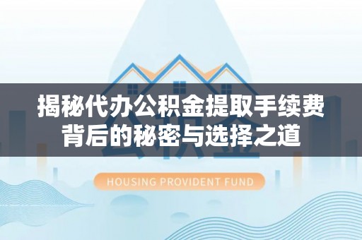 头城揭秘代办公积金提取手续费背后的秘密与选择之道