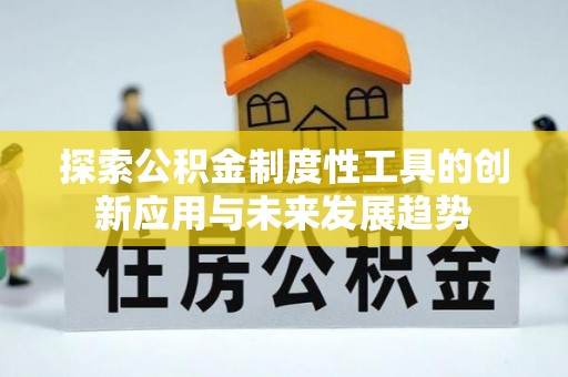 头城探索公积金制度性工具的创新应用与未来发展趋势