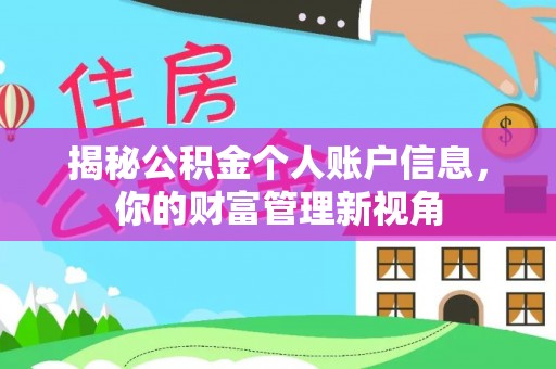 头城揭秘公积金个人账户信息，你的财富管理新视角